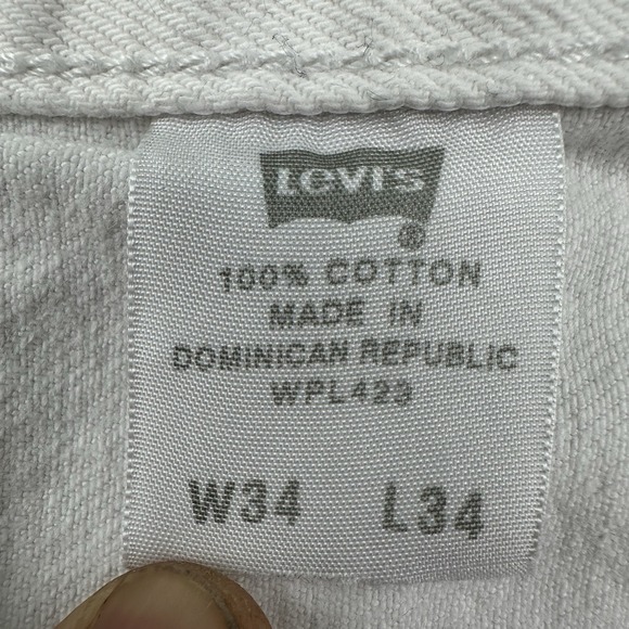 VTG Levi's 501 White Jeans Men Actual 32x26 Button Fly Straight 100% Cotton Y2K - Picture 13 of 16